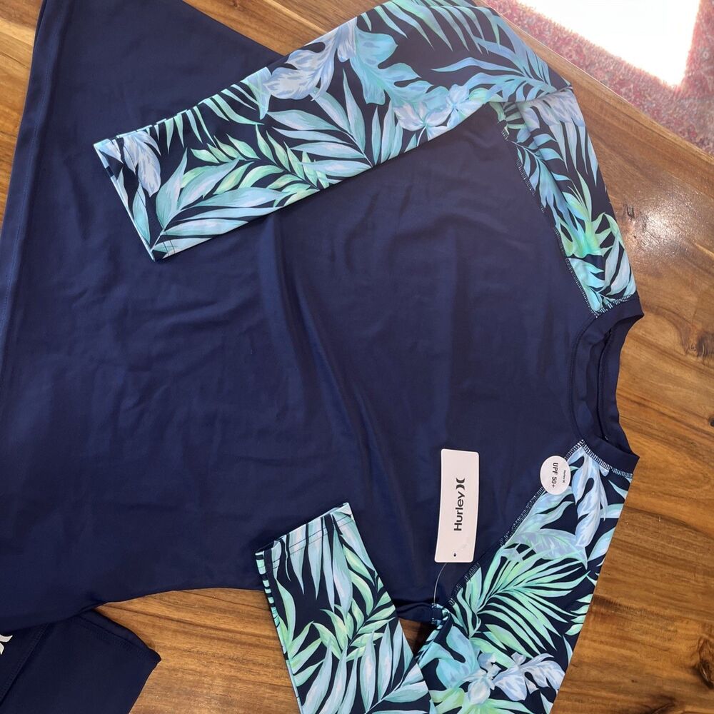 Hurley Womens Two Piece Rash Guard & Swim Shorts, - Picture 4 of 8